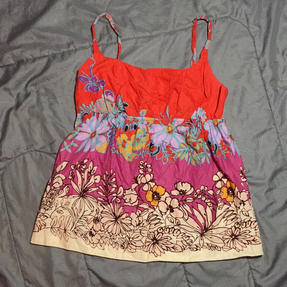 Colorful Floral Dressy Summer Top